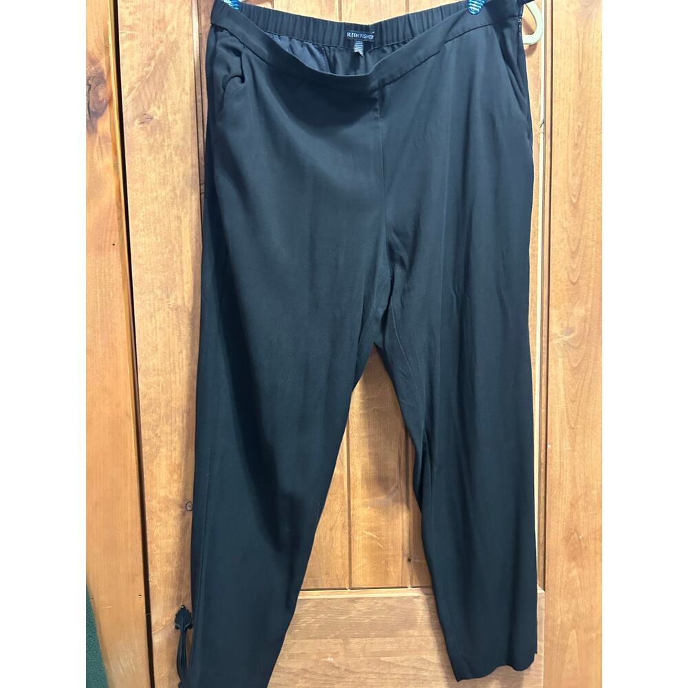 Eileen Fisher 100% Tencel Side Tab Pants Size L Office Wear Lagen Look
